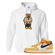 Pollen Paris Mid AF 1s Hoodie | Sweater Bear, White