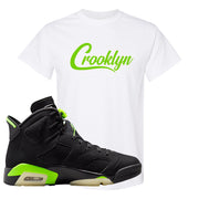 Electric Green 6s T Shirt | Crooklyn, White