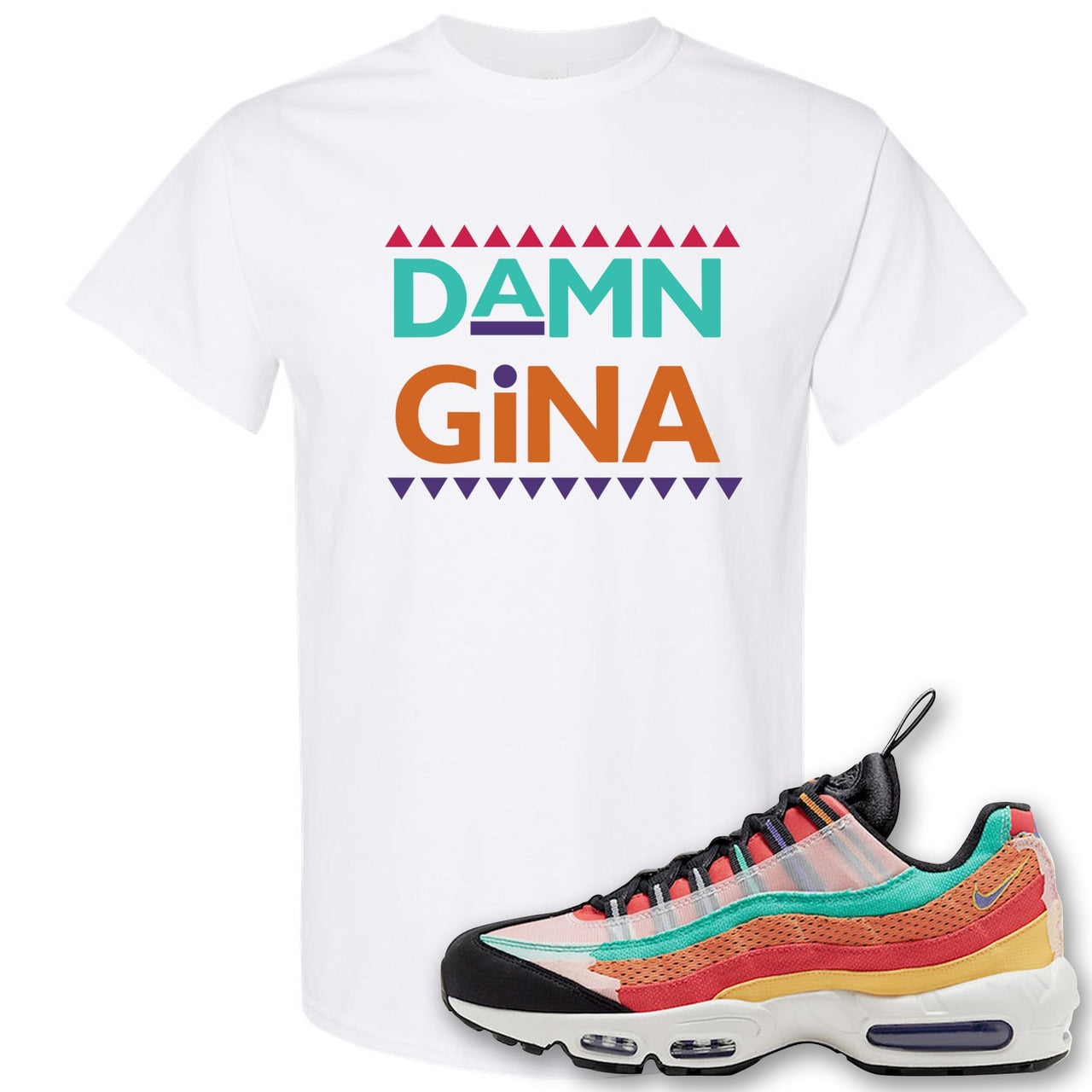 Air Max 95 Black History Month Sneaker White T Shirt | Tees to match Nike Air Max 95 Black History Month Shoes | Damn Gina