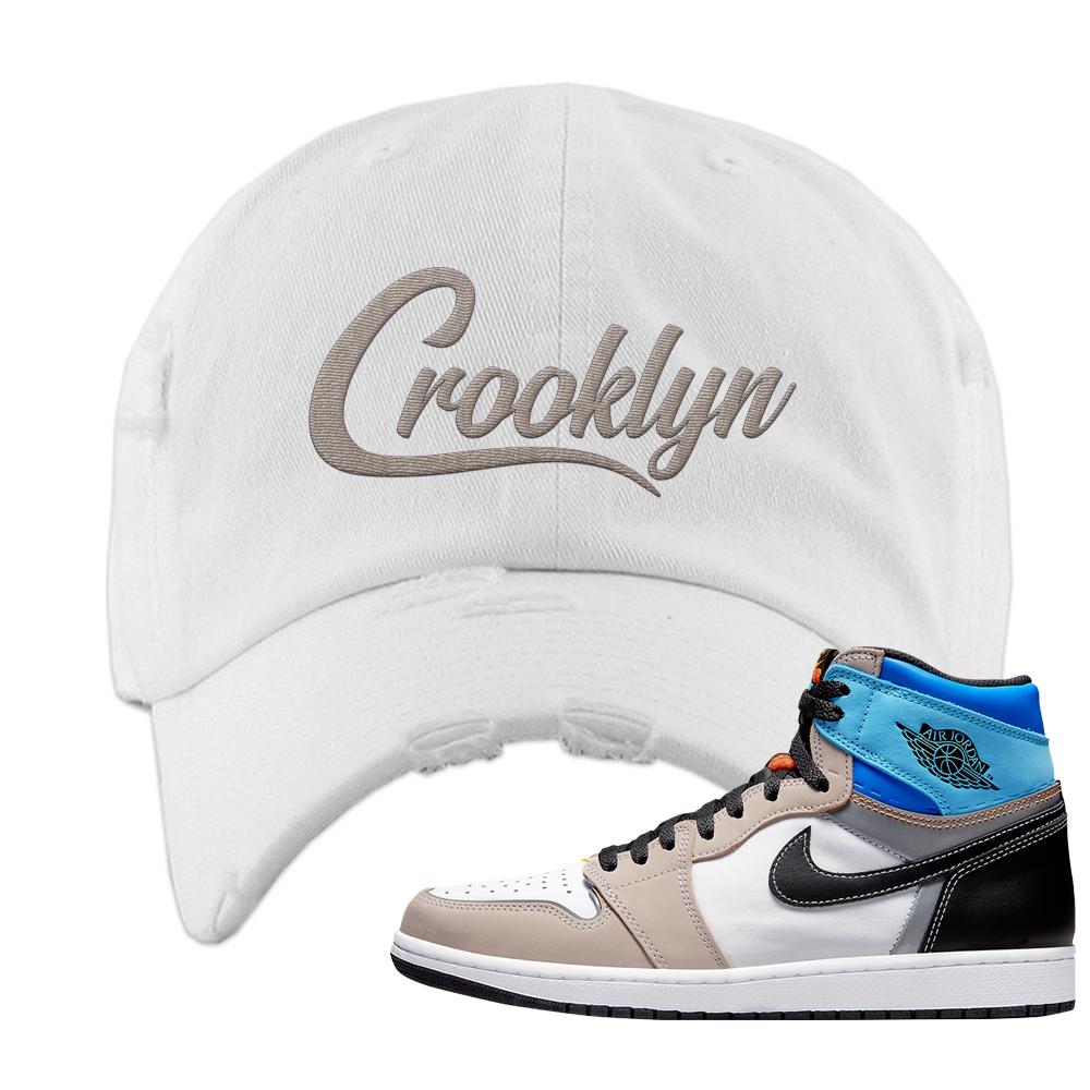 Prototype 1s Distressed Dad Hat | Crooklyn, White