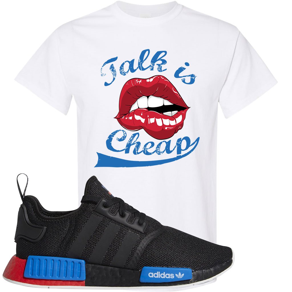 NMD R1 Black Red Boost Matching Tshirt | Sneaker shirt to match NMD R1s | Talk Is Cheap, White