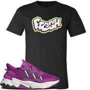 Ozweego Vivid Pink Sneaker Black T Shirt | Tees to match Adidas Ozweego Vivid Pink Shoes | Fresh
