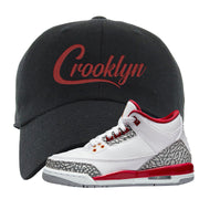 Cardinal Red 3s Dad Hat | Crooklyn, Black