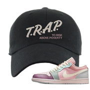 Air Jordan 1 Low Pastel Dad Hat | Trap To Rise Above Poverty, Black