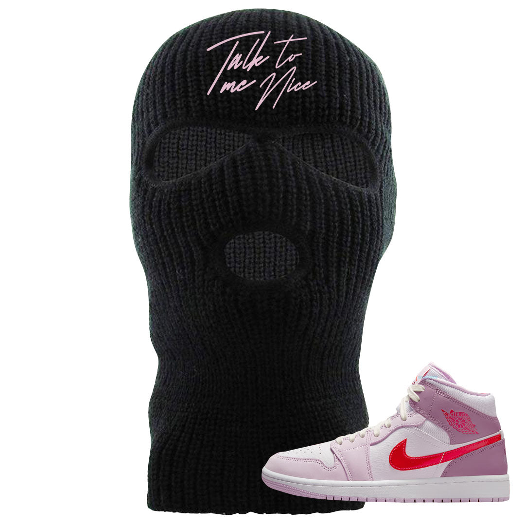 Valentine's Day Mid 1s Ski Mask | Talk To Me Nice, Black