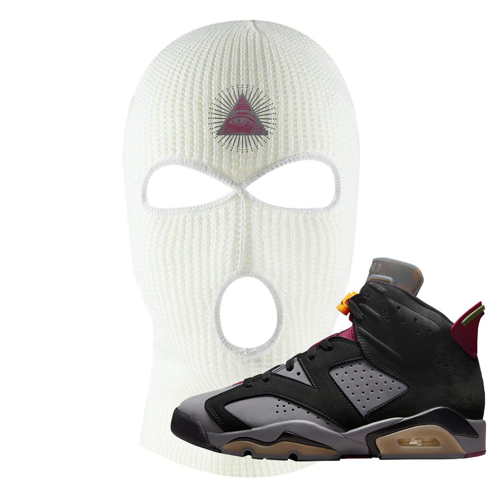 Bordeaux 6s Ski Mask | All Seeing Eye, White