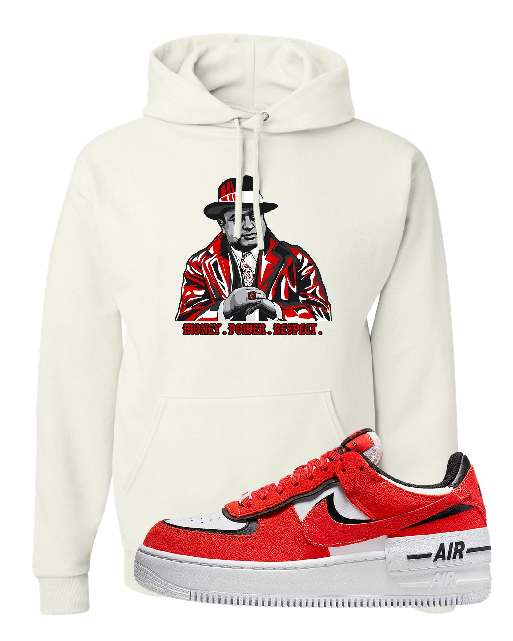 Shadow Chicago AF 1s Hoodie | Capone Illustration, White