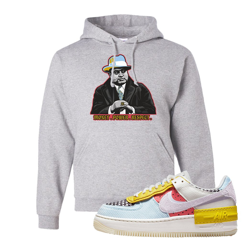 Air Force 1 Shadow Multi-Color Hoodie | Capone Illustration, Ash