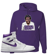 Air Jordan 1 Metallic Purple Hoodie | Escobar Illustration, Deep Purple