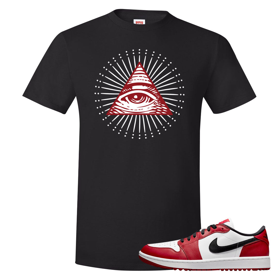 Chicago Golf Low 1s T Shirt | All Seeing Eye, Black