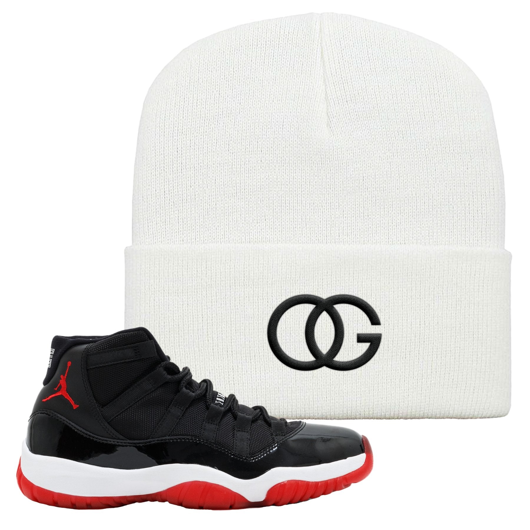 Jordan 11 Bred OG White Sneaker Hook Up Beanie