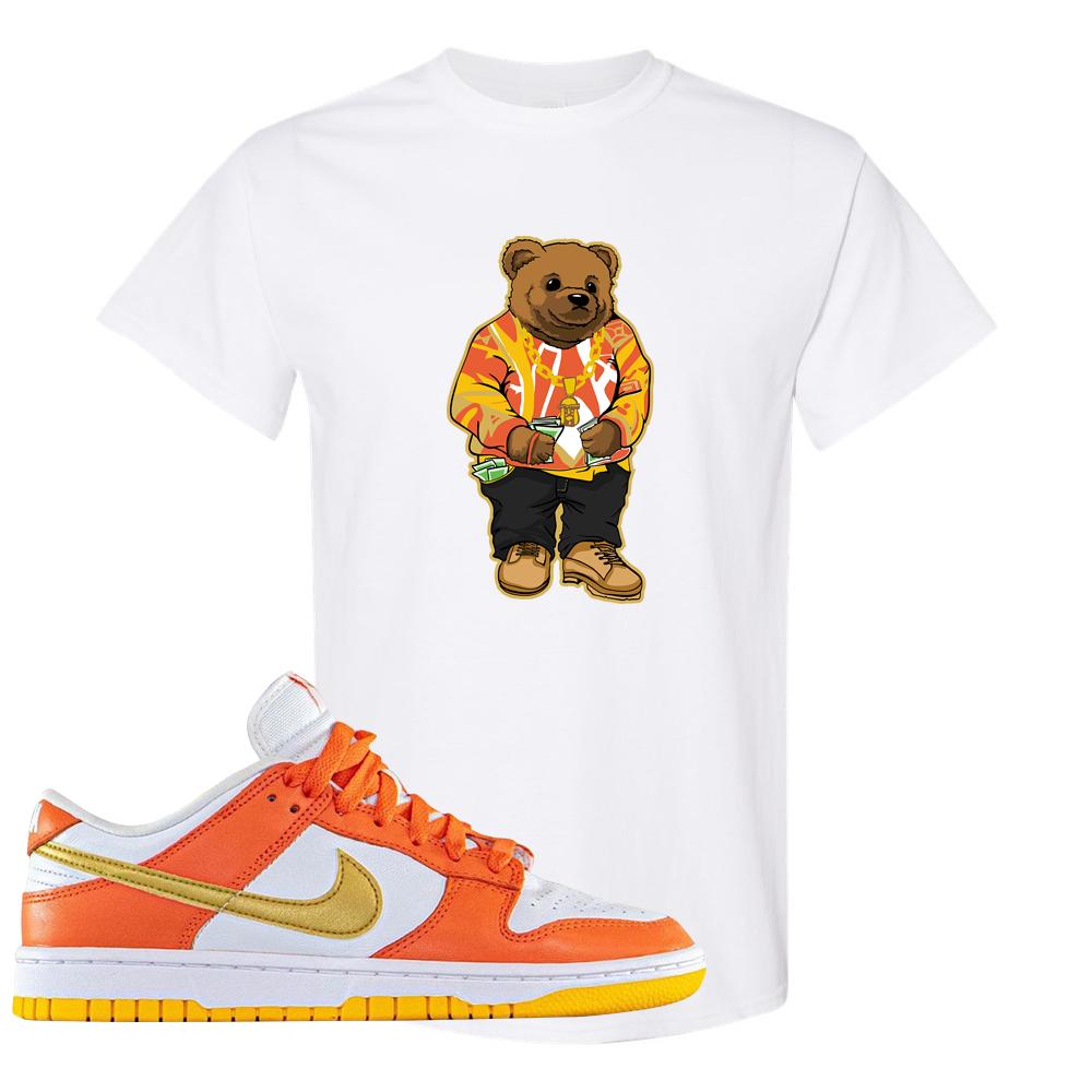 Golden Orange Low Dunks T Shirt | Sweater Bear, White