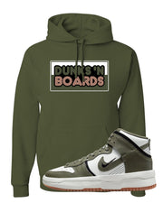 Cargo Khaki Rebel High Dunks Hoodie | Dunks N Boards, Military Green