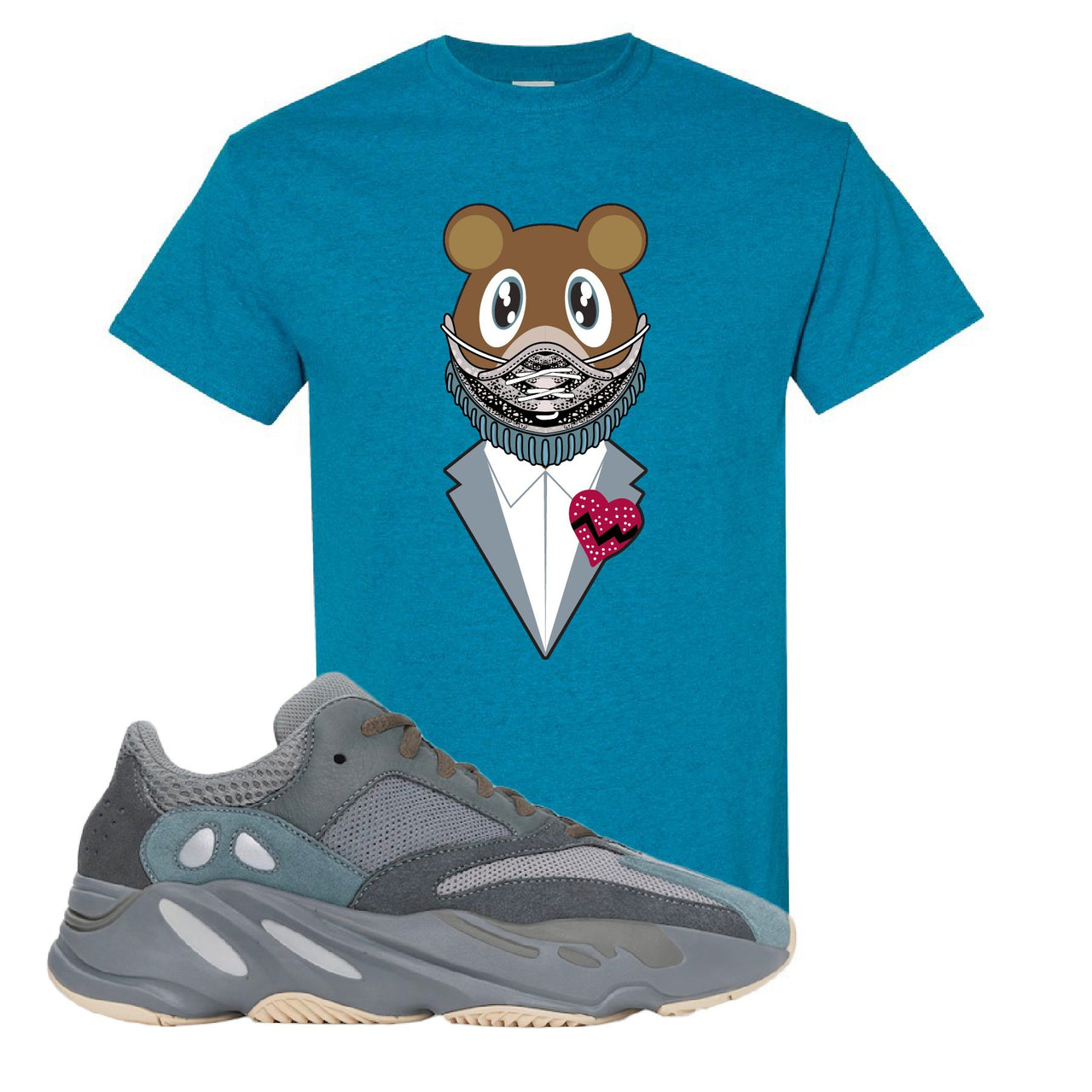 Yeezy Boost 700 Teal Blue Yeezy Sneaker Mask Antique Saphire Sneaker Hook Up T-Shirt