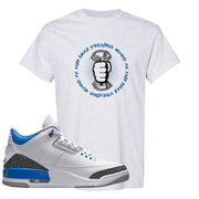 Racer Blue 3s T Shirt | Cash Rules Everything Around Me, Ash