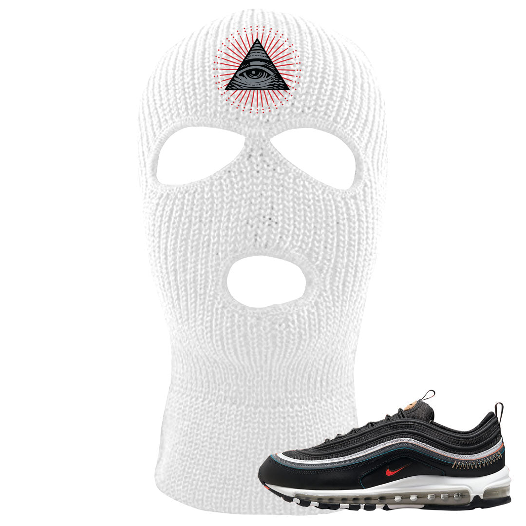 Alter and Reveal 97s Ski Mask | All Seeing Eye, White