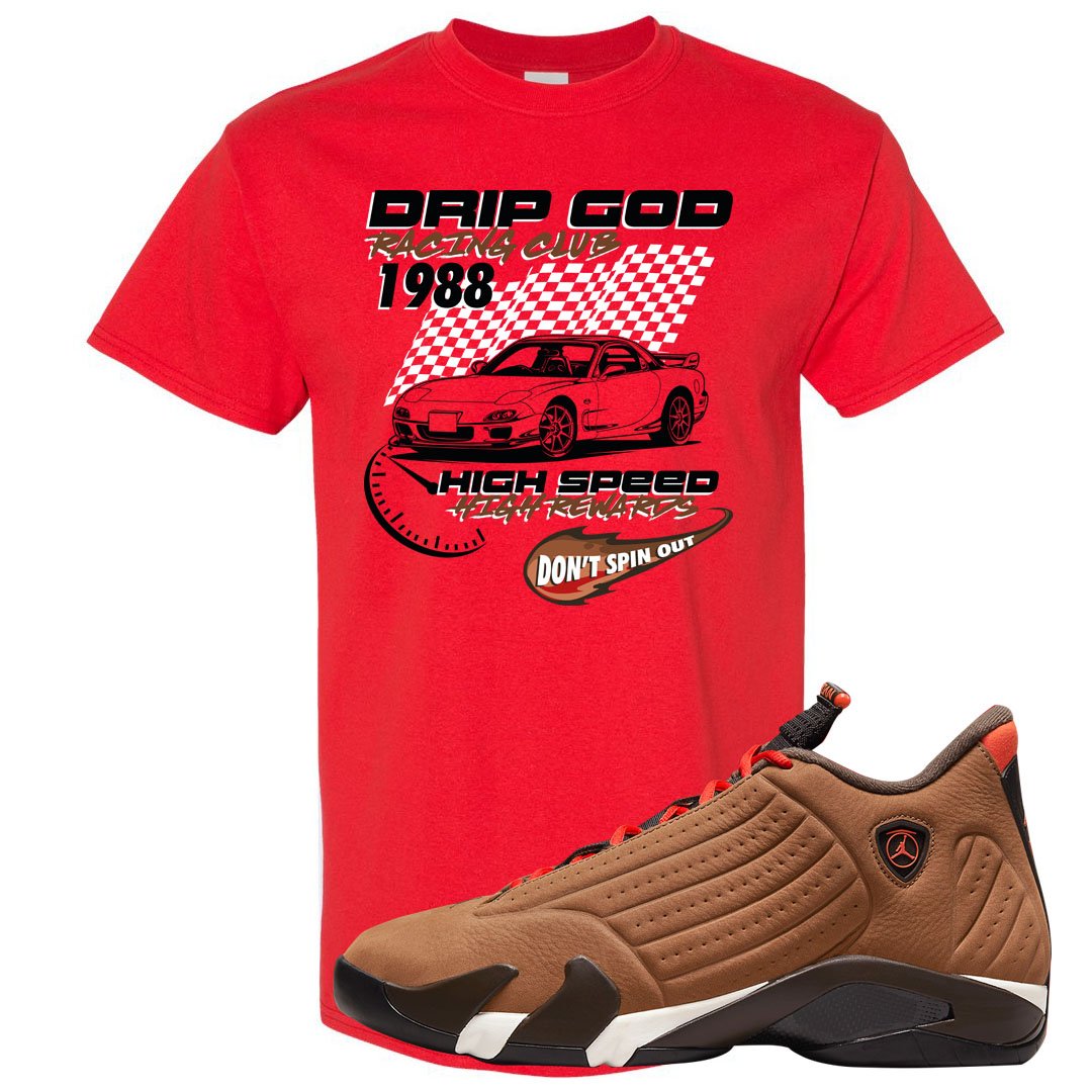 Winterized 14s T Shirt | Drip God Racing Club, Red