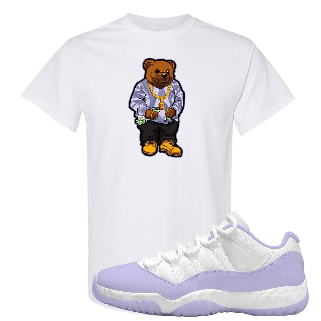 Pure Violet Low 11s T Shirt | Sweater Bear, White