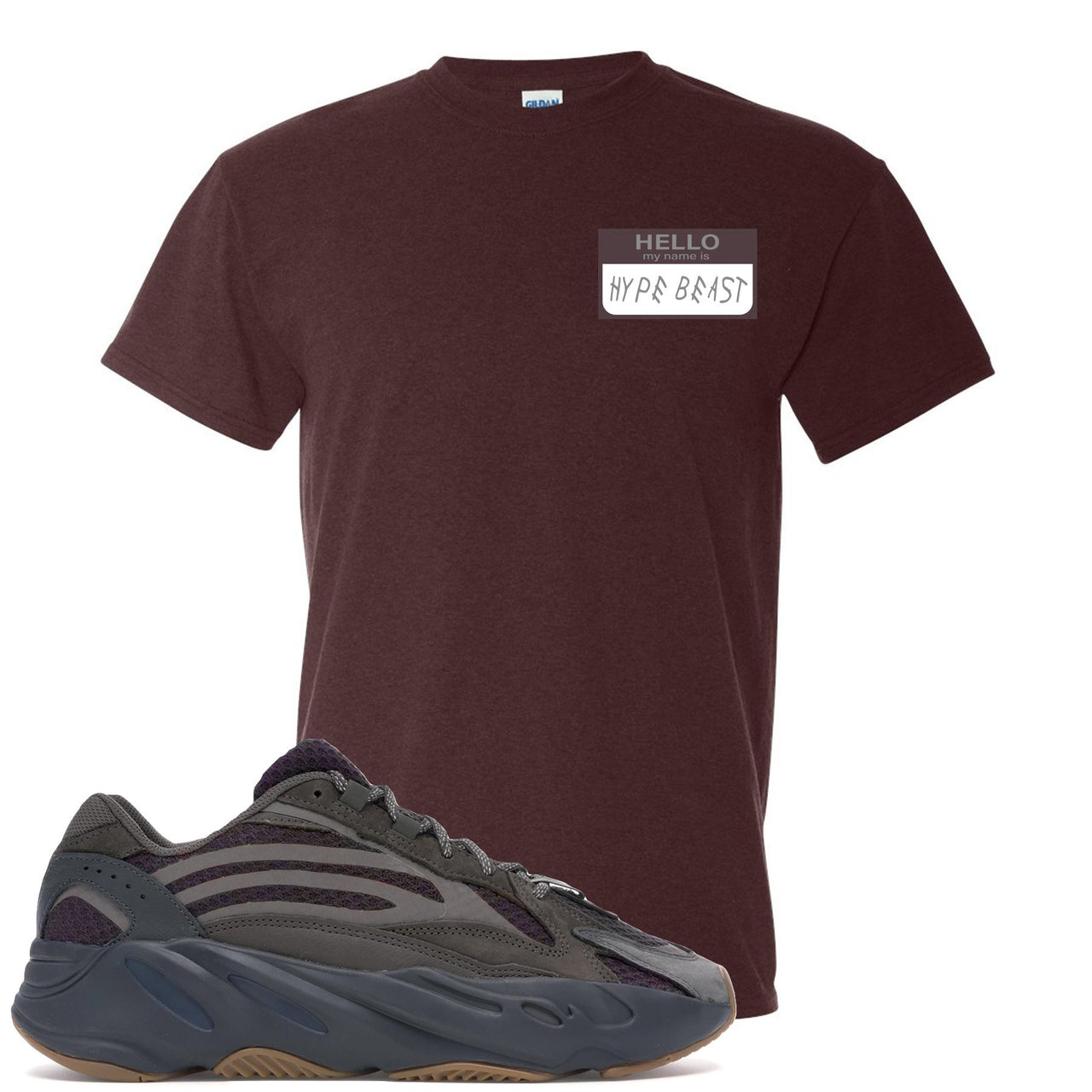 Geode 700s T Shirt | Hello My Name Is Hype Beast Woe, Russet