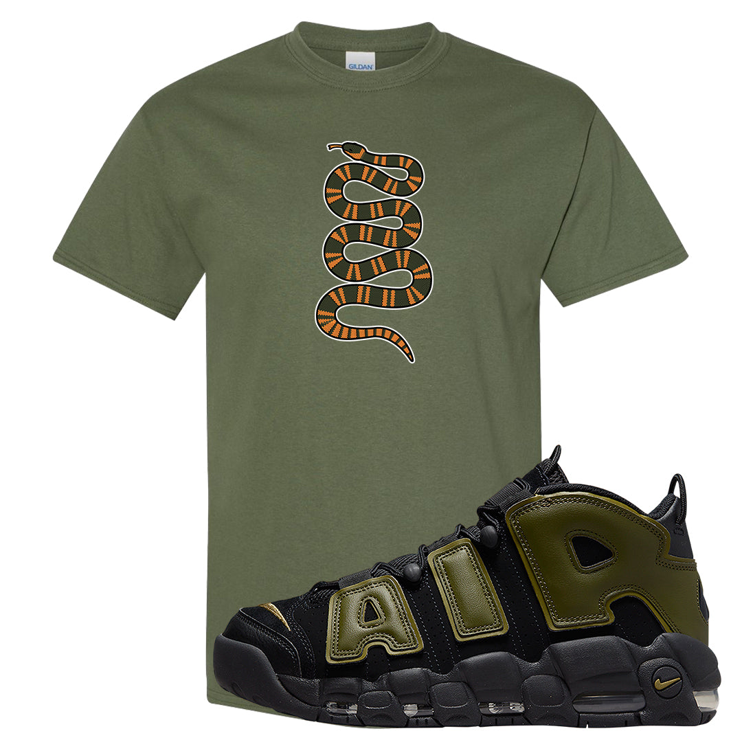Guard Dog More Uptempos T Shirt | Coiled Snake, Military Green