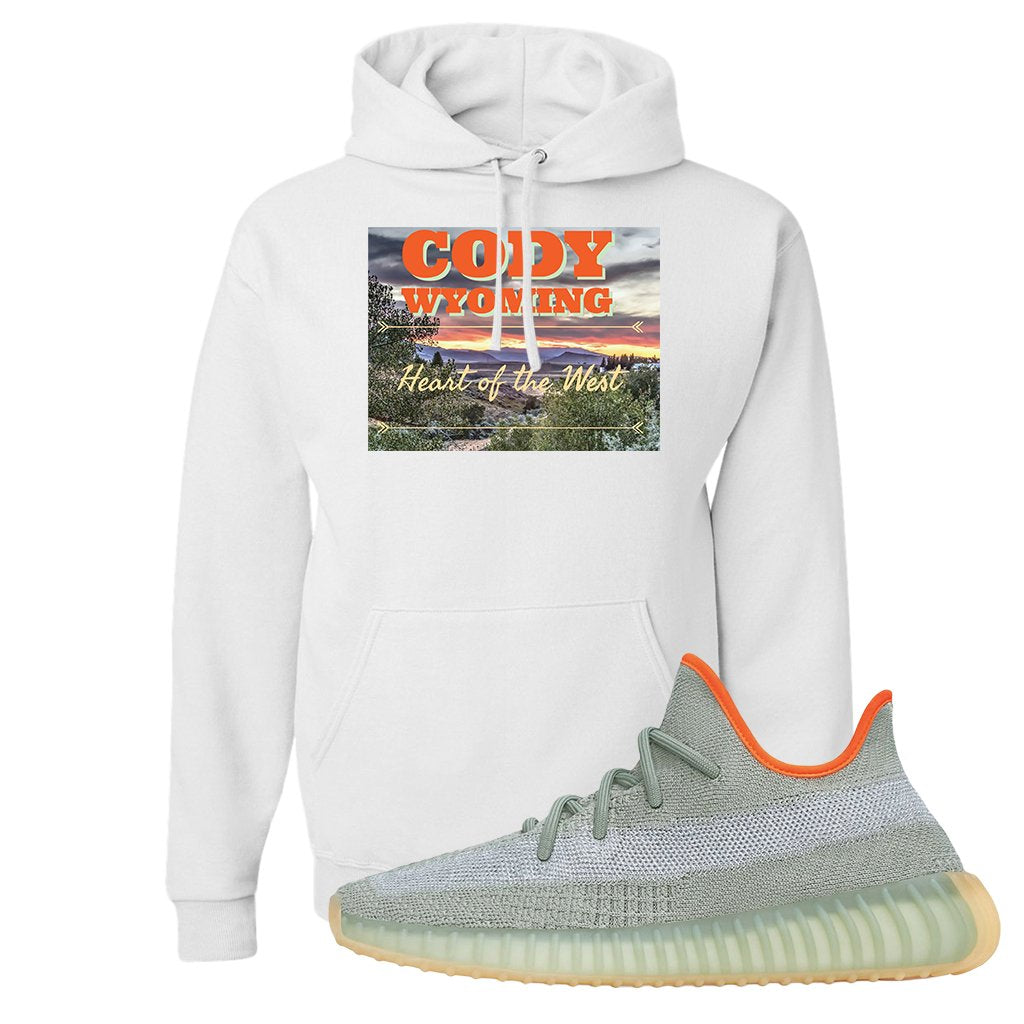 Yeezy 350 V2 Desert Sage Sneaker Pullover Hoodie | Cody Wyoming Heart Of The West | White