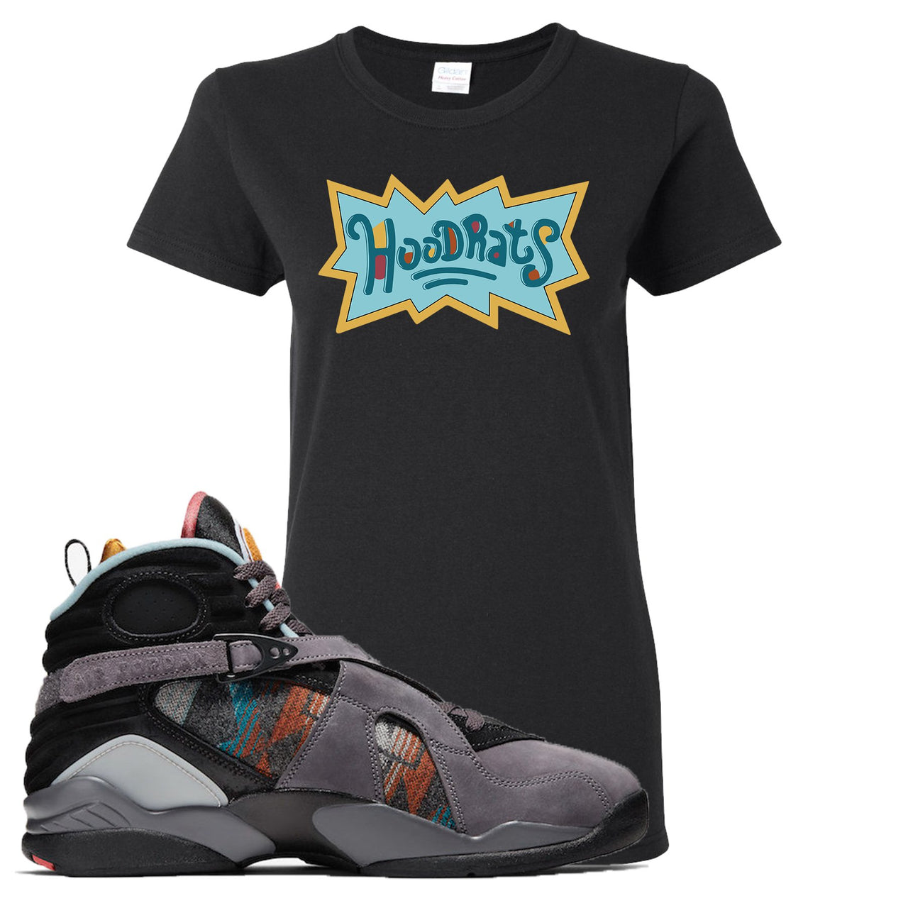 Jordan 8 N7 Pendleton Hood Rats Black Sneaker Hook Up Women's T-Shirt