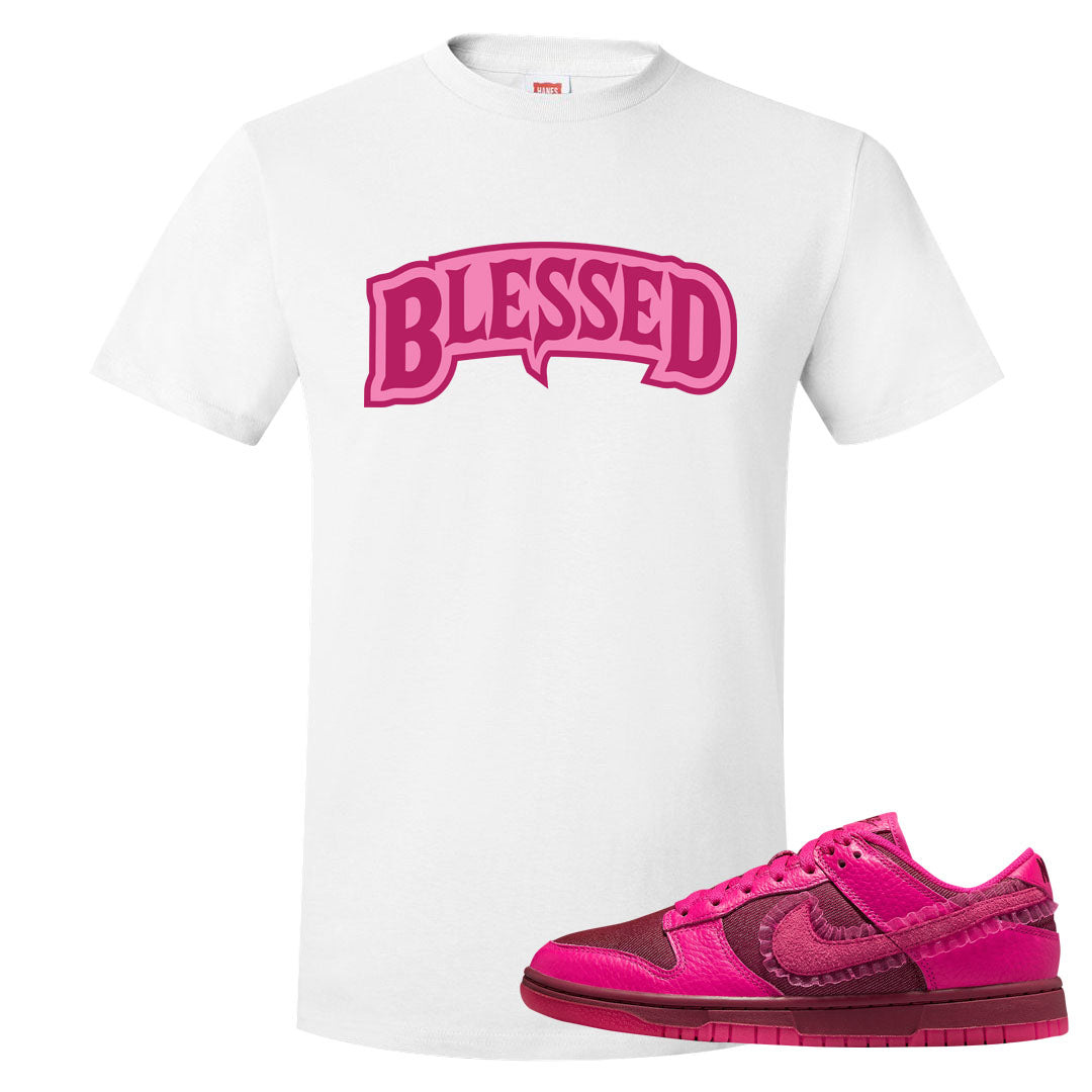 2022 Valentine's Day Low Dunks T Shirt | Blessed Arch, White