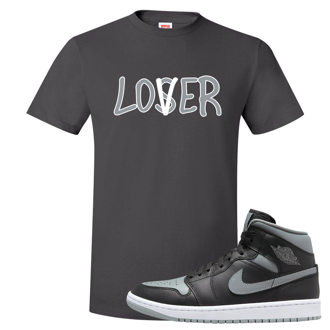 Alternate Shadow Mid 1s T Shirt | Lover, Smoke Grey
