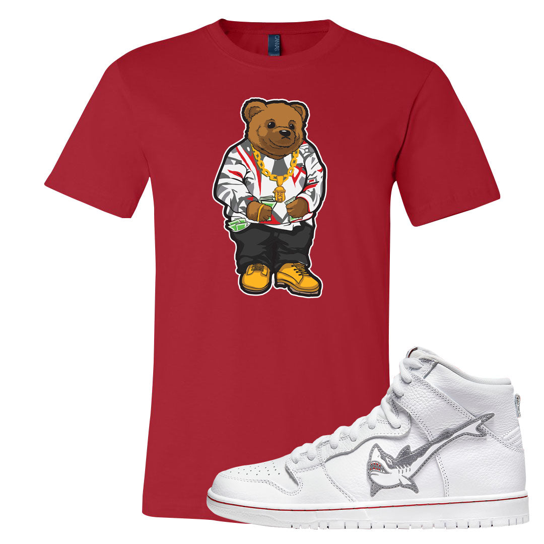 Shark High Dunks T Shirt | Sweater Bear, Red