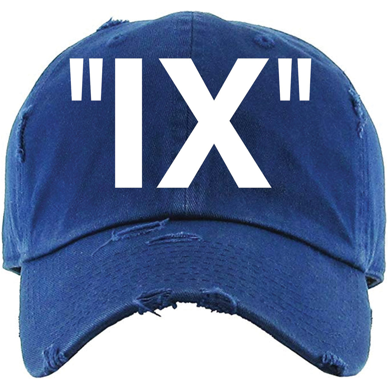 UNC All Star Pearl Blue 9s Distressed Dad Hat | IX, Navy