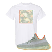 Yeezy 350 V2 Desert Sage Sneaker T Shirt |Desert Sage Box | White