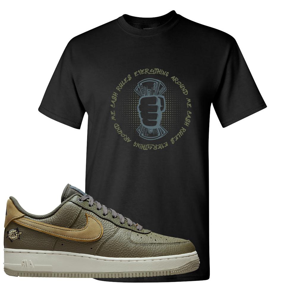 Tortoise Low AF1s T Shirt | Cash Rules Everything Around Me, Black