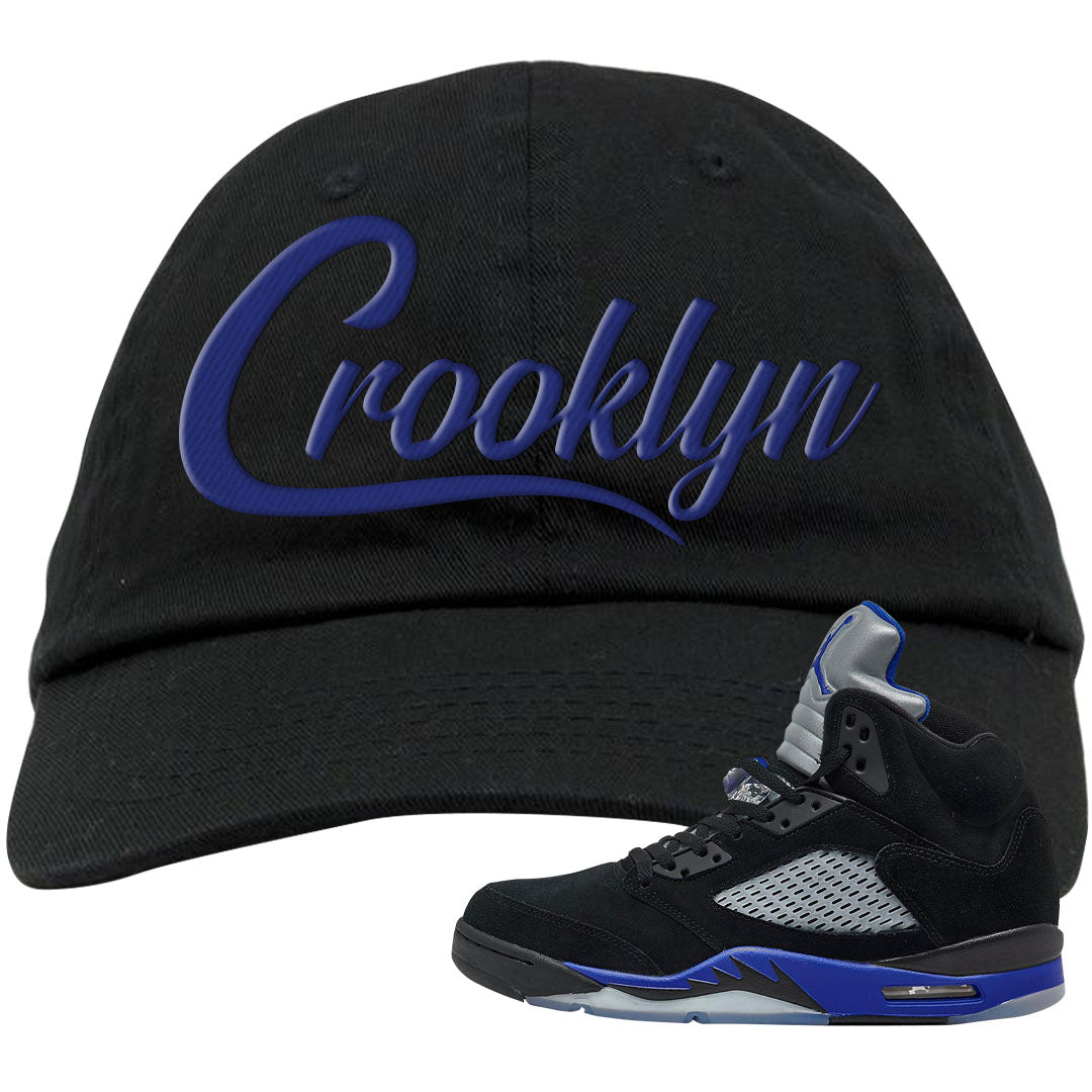 Racer Blue 5s Dad Hat | Crooklyn, Black