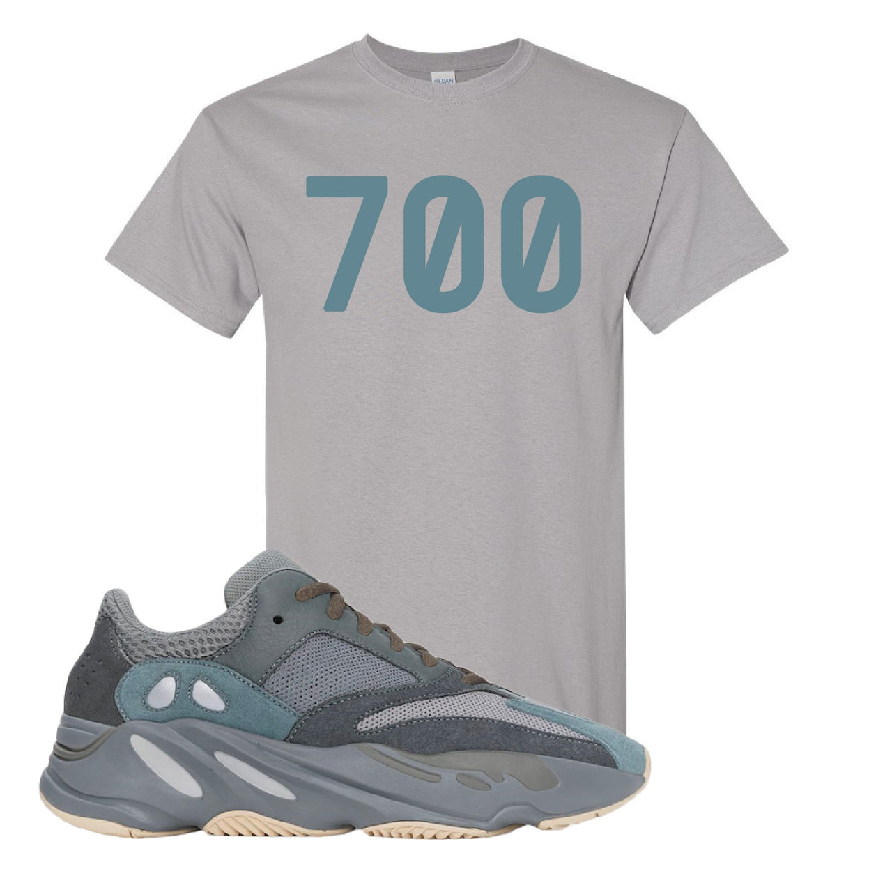 Yeezy Boost 700 Teal Blue 700 Gravel Sneaker Hook Up T-Shirt