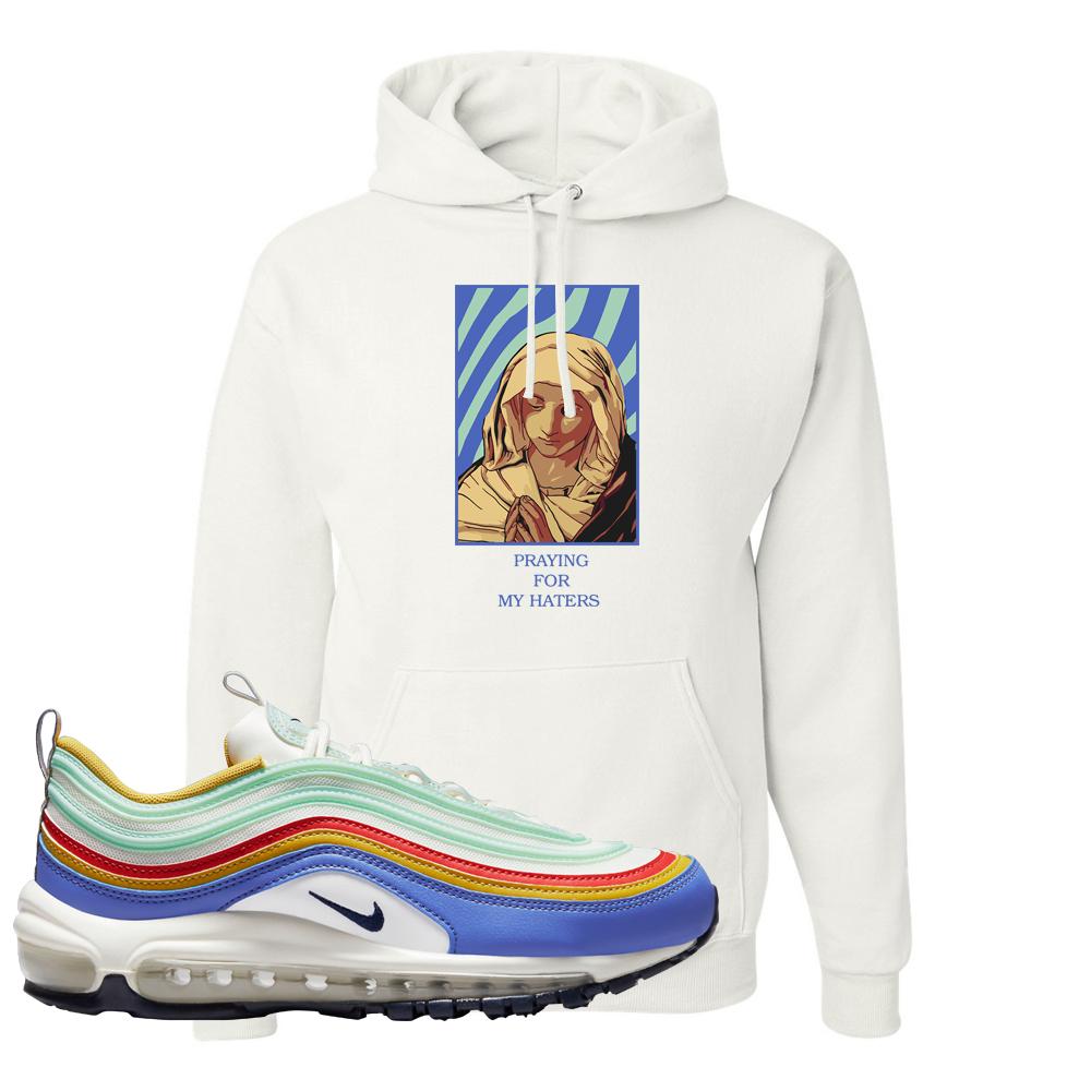 Multicolor 97s Hoodie | God Told Me, White