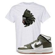 Cargo Khaki Rebel High Dunks T Shirt | Indian Chief, Ash