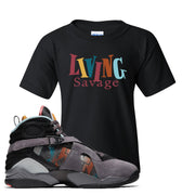 Jordan 8 N7 Pendleton Living Savage Black Sneaker Hook Up Kid's T-Shirt