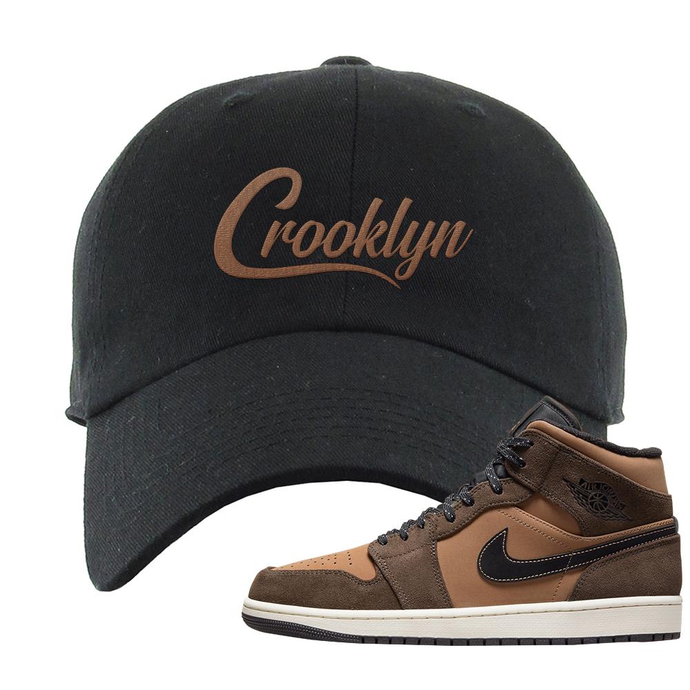 Earthy Brown Mid 1s Dad Hat | Crooklyn, Black