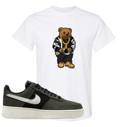Furry Black Light Bone Low AF 1s T Shirt | Sweater Bear, White