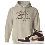 Brown Fleece Mid 1s Hoodie | Talk To Me Nice, Sand