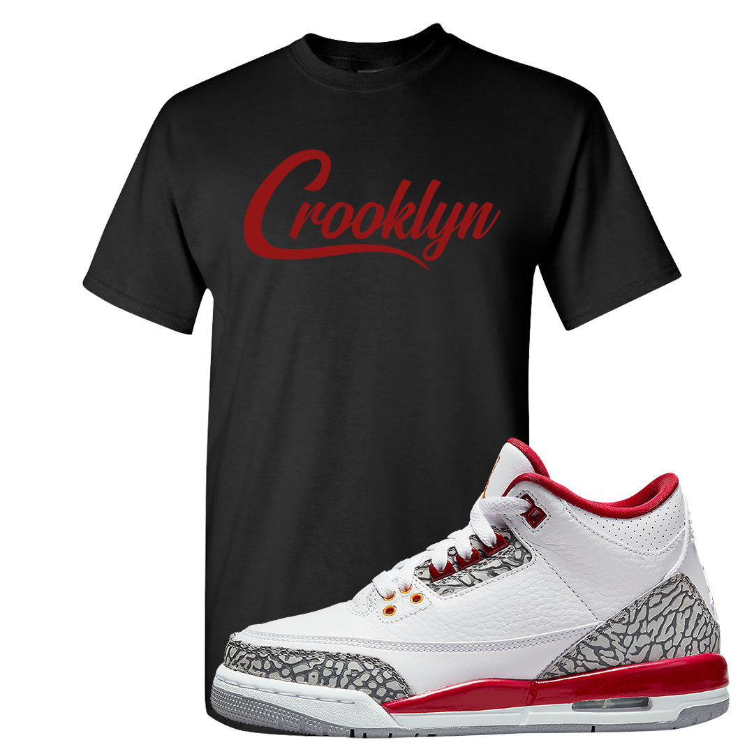 Cardinal Red 3s T Shirt | Crooklyn, Black