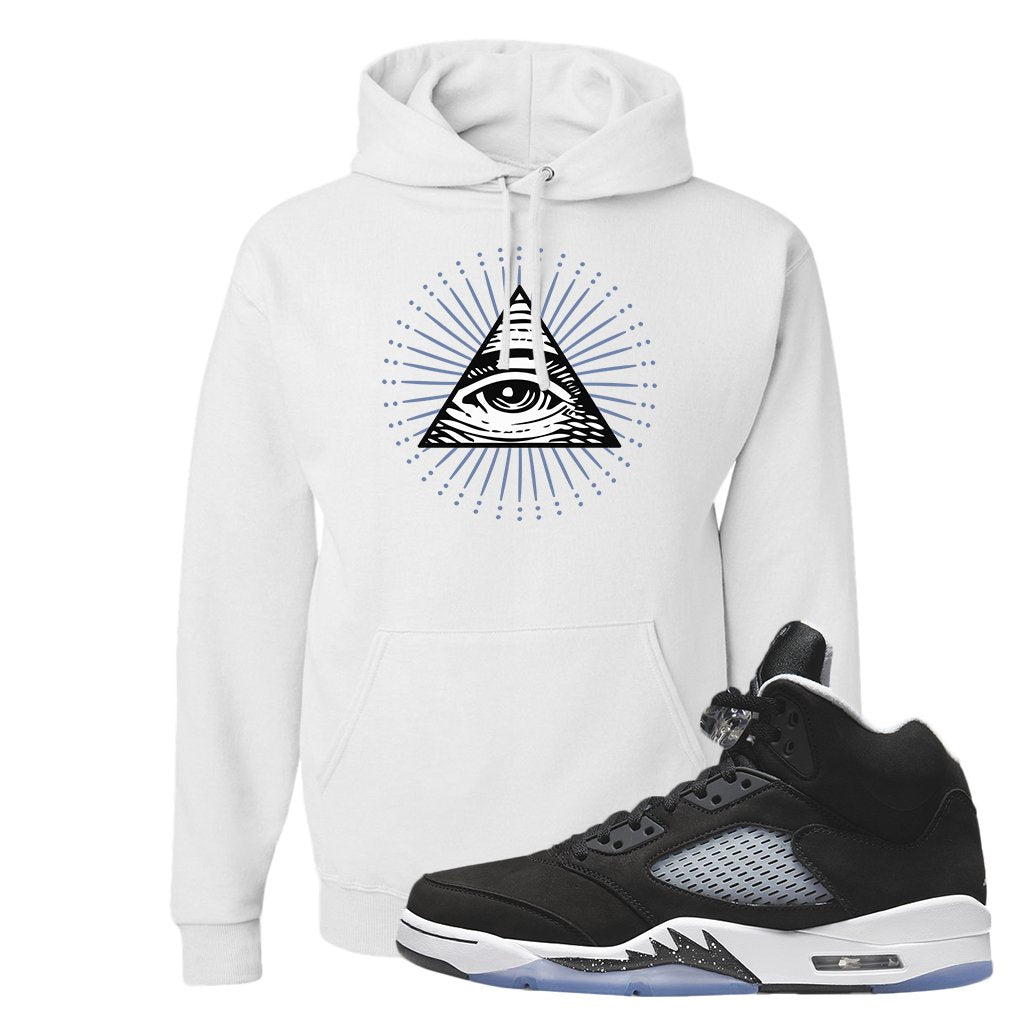 Oreo Moonlight 5s Hoodie | All Seeing Eye, White