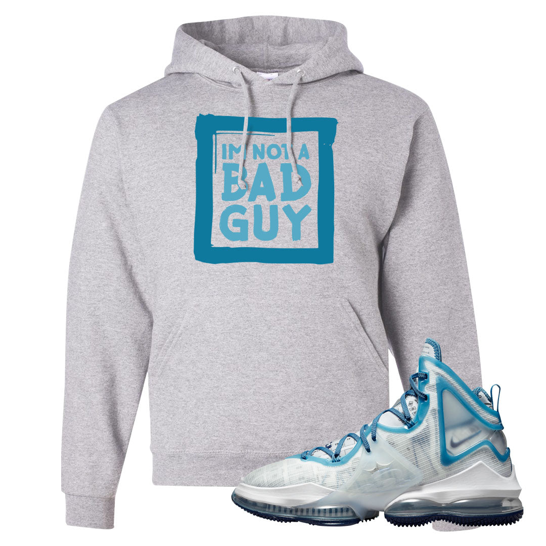 White Blue Space Bron 19s Hoodie | I'm Not A Bad Guy, Ash