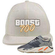 Yeezy Boost 700 Magnet Sneaker Matching GTA Cover Lettering White Snapback Hat