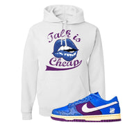 SB Dunk Low Undefeated Blue Snakeskin Hoodie | Talk Is Cheap, White