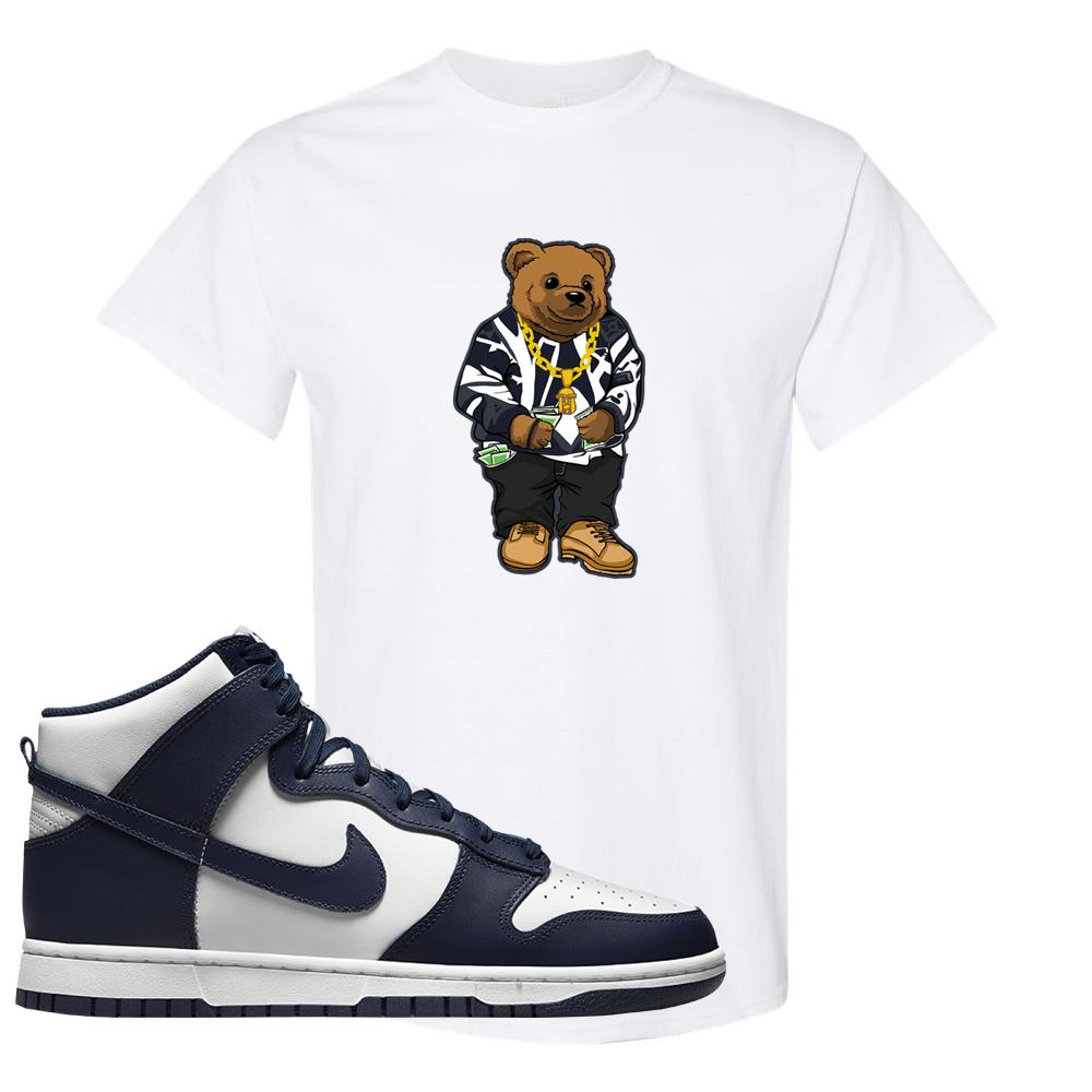 Midnight Navy High Dunks T Shirt | Sweater Bear, White