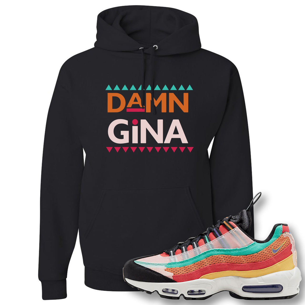 Air Max 95 Black History Month Sneaker Black Pullover Hoodie | Hoodie to match Nike Air Max 95 Black History Month Shoes | Damn Gina