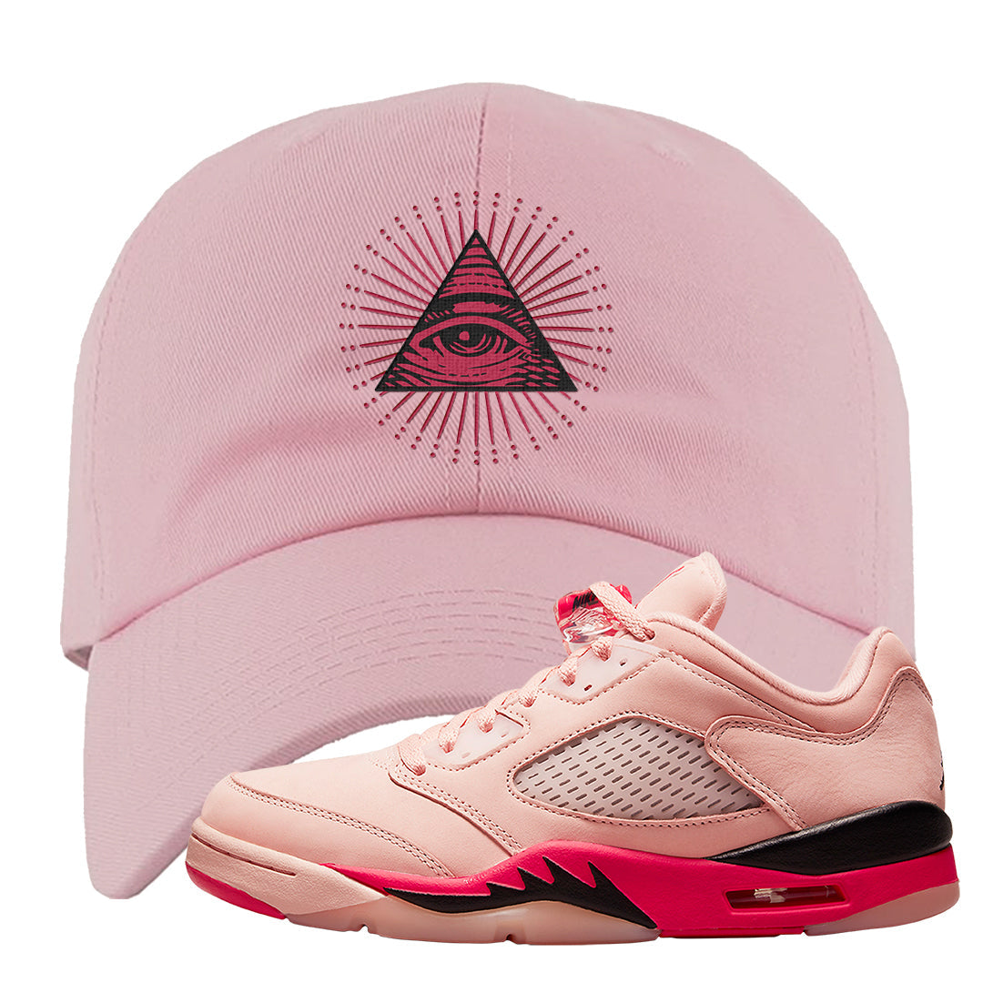 Arctic Pink Low 5s Dad Hat | All Seeing Eye, Light Pink
