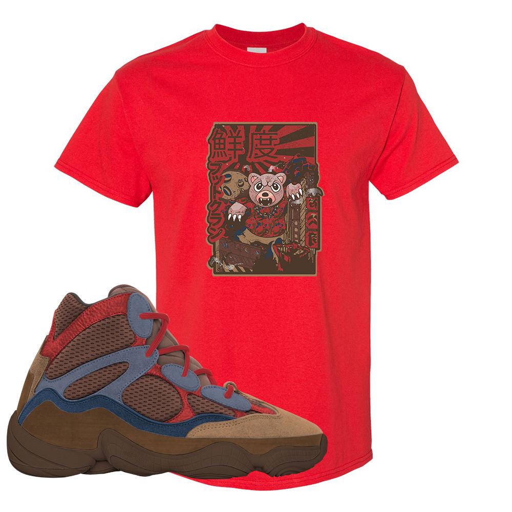 Yeezy 500 High Sumac T Shirt | Attack Of The Bear, Red