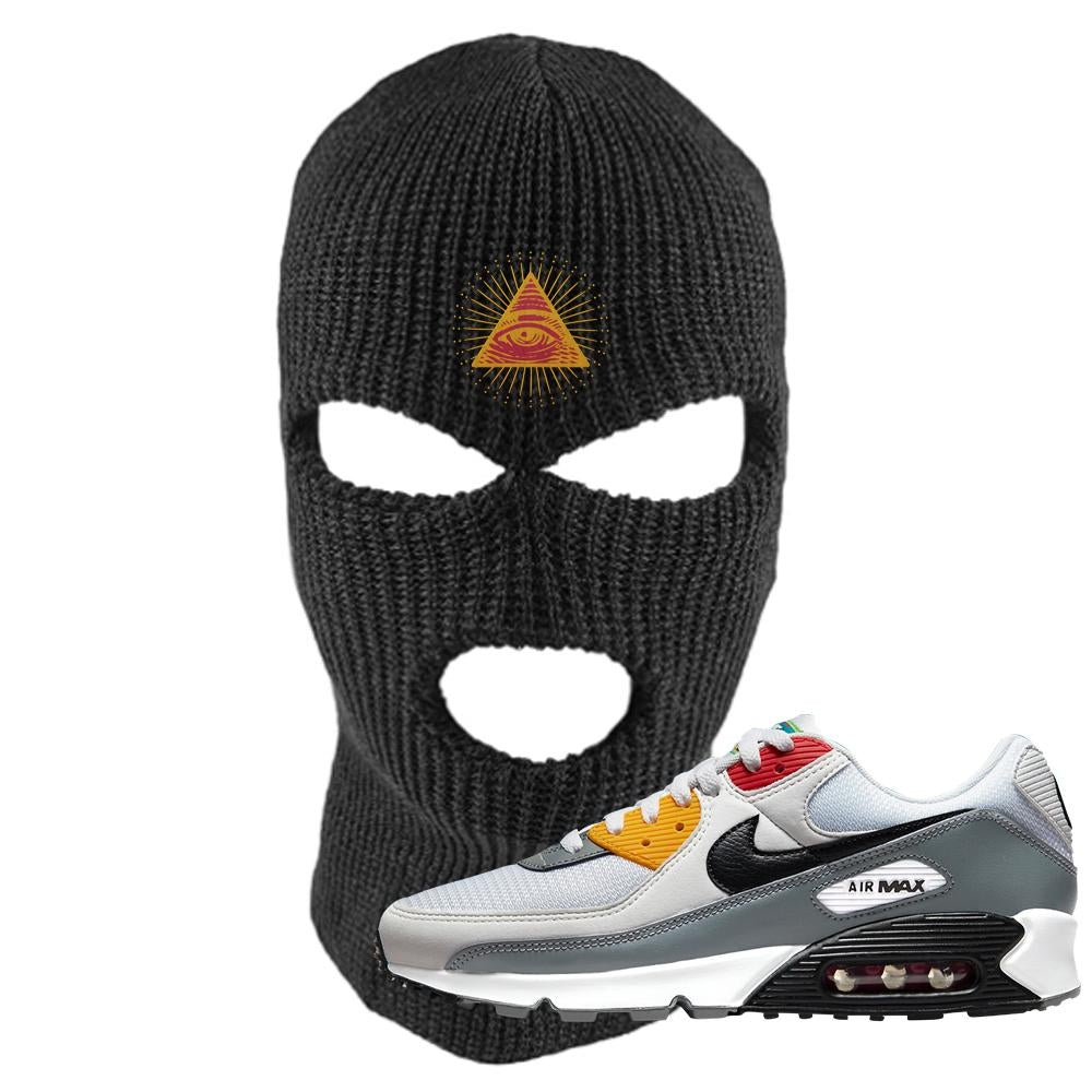 Peace Love Basketball 90s Ski Mask | All Seeing Eye, Black